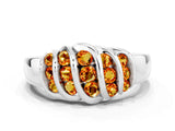 White gold Round Citrine Multi-Row Crossover Band_6