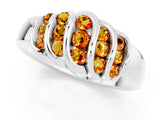 White gold Round Citrine Multi-Row Crossover Band_7