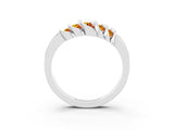 White gold Round Citrine Multi-Row Crossover Band_9