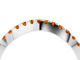 White gold Round Citrine Pavé Curved Band with Shared Prong Setting_10