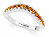 White gold Round Citrine Pavé Curved Band with Shared Prong Setting_7