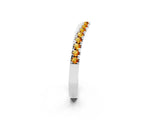 White gold Round Citrine Pavé Curved Band with Shared Prong Setting_8
