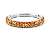 White gold Round Citrine Pavé Eternity Band with Shared Prong Setting_6