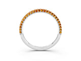 White gold Round Citrine Pavé Eternity Band with Shared Prong Setting_9