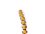 White gold Round Citrine Pavé Half Eternity Band with Shared Prong Setting_11