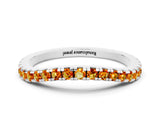 White gold Round Citrine Pavé Half Eternity Band with Shared Prong Setting_6