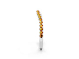 White gold Round Citrine Pavé Half Eternity Band with Shared Prong Setting_8