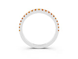 White gold Round Citrine Pavé Half Eternity Band with Shared Prong Setting_9