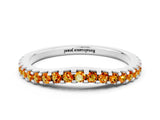White gold Round Citrine Pavé Set Curved Wedding Band_10