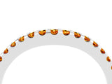 White gold Round Citrine Pavé Set Curved Wedding Band_14