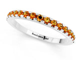 White gold Round Citrine Pavé Set Eternity Band with Micro Prong Setting_7