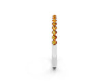 White gold Round Citrine Pavé Set Eternity Band with Micro Prong Setting_8