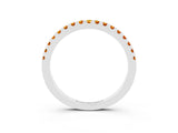 White gold Round Citrine Pavé Set Eternity Band with Micro Prong Setting_9
