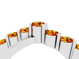 White gold Round Citrine Prong-Set Crossover Band_10