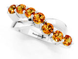 White gold Round Citrine Prong-Set Crossover Band_7