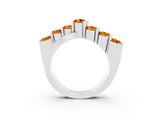 White gold Round Citrine Prong-Set Crossover Band_9