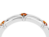 White gold Round Citrine Prong Set Milgrain Eternity Band_22