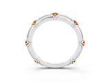 White gold Round Citrine Prong Set Milgrain Eternity Band_33