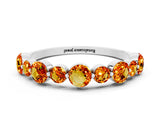 White gold Round Citrine Scalloped Prong Set Eternity Band_18