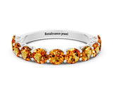 White gold Round Citrine Shared Prong Eternity Band_6