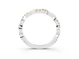 White gold Round Citrine Twist Eternity Band with Pavé Setting_9