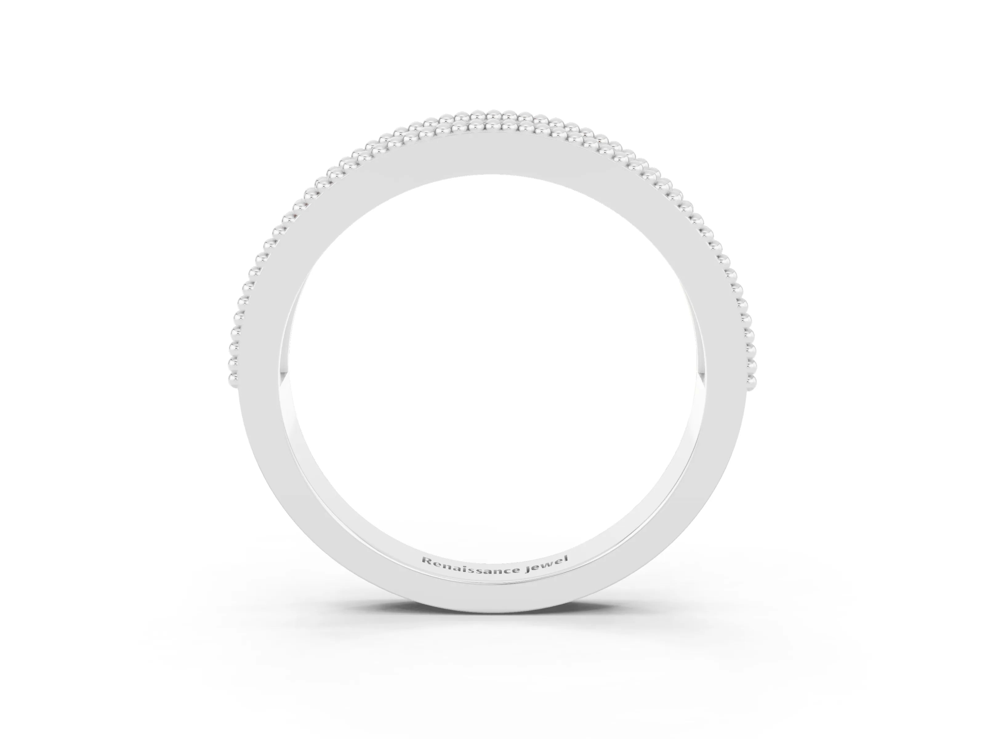 White gold Round Citrine Twist Milgrain Band with Bezel Setting_3