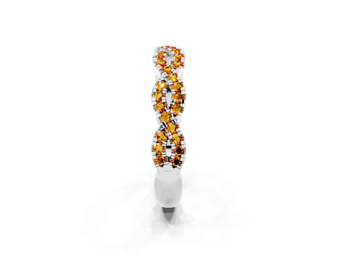 White gold Round Citrine Twisted Eternity Band with Pavé and Shared Prong Setting_20