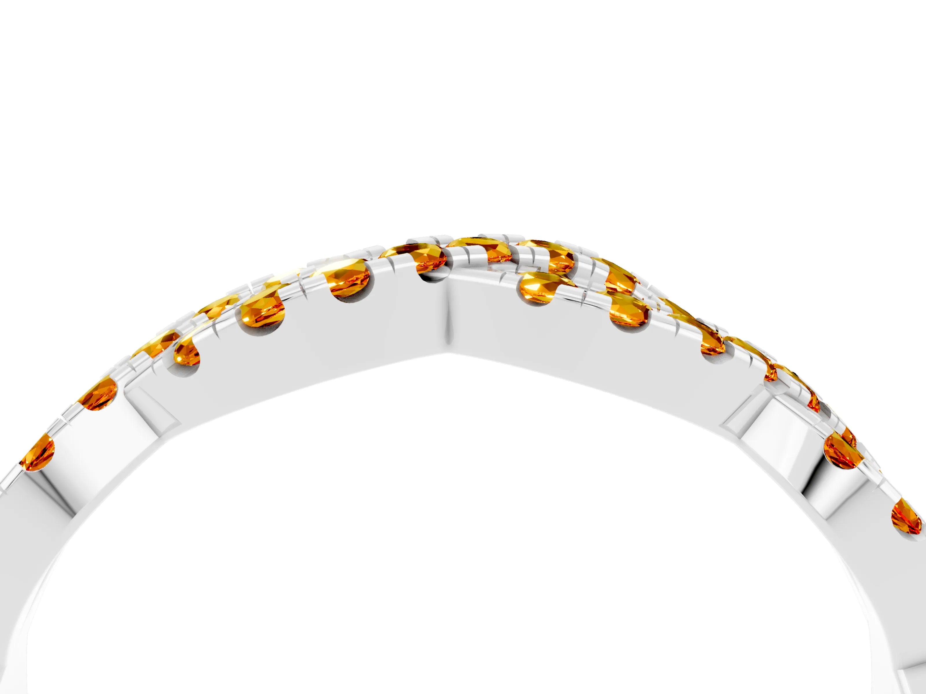 White gold Round Citrine Twisted Eternity Band with Pavé and Shared Prong Setting_22