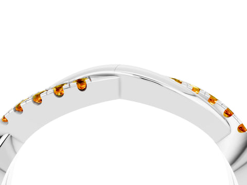 White gold Round Citrine Twisted Infinity Band with Prong Setting_10