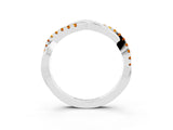 White gold Round Citrine Twisted Infinity Band with Prong Setting_9