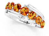 White gold Round Citrine Wave Band with Channel and Shared Prong Setting_19