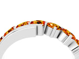 White gold Round Citrine Wave Band with Channel and Shared Prong Setting_22
