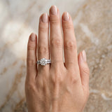 White gold Round Cluster Diamond Engagement Ring with Pavé Band and Four-Prong Setting_13