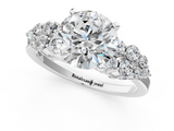White gold Round Cluster Diamond Engagement Ring with Pavé Band and Four-Prong Setting_80