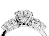 White gold Round Cluster Diamond Engagement Ring with Pavé Band and Four-Prong Setting_83