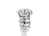 White gold Round Cluster Diamond Engagement Ring with Pavé Band and Four-Prong Setting_84
