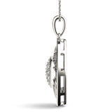 White gold Round Cluster Diamond Prong Set Pendant 2