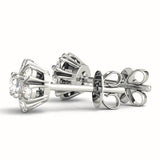 White gold Round Cluster Diamond Stud Earrings with Prong Setting 2