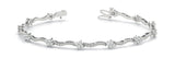 White gold Round Cluster Diamond Twist Link Bracelet with Four-Prong Setting