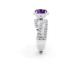 White gold Round Cut Amethyst Halo Ring with Round Split Shank and Prong Setting_62