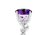 White gold Round Cut Amethyst Scattered Round Accent Ring with Prong Setting_29