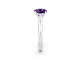 White gold Round Cut Amethyst Solitaire Engagement Ring with Cathedral Setting and Four-Prong Mount_32