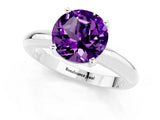 White gold Round Cut Amethyst Solitaire Engagement Ring with Round Band and Four-Prong Setting_1