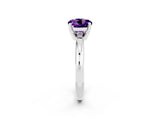 White gold Round Cut Amethyst Solitaire Engagement Ring with Round Band and Four-Prong Setting_2