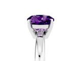 White gold Round Cut Amethyst Solitaire Engagement Ring with Round Band and Four-Prong Setting_5