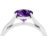 White gold Round Cut Amethyst Solitaire Twist Band Prong Setting Ring_40