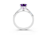 White gold Round Cut Amethyst Solitaire with Side Baguettes and Channel Set Band_3