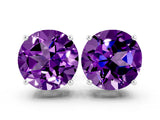 White gold Round Cut Amethyst Stud Earrings_18