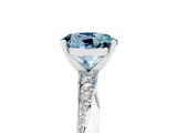 White gold Round Cut Aquamarine Engagement Ring with Side Stone Accents and Four-Prong Setting_29