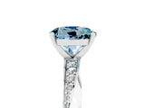 White gold Round Cut Aquamarine Engagement Ring with Side Stone Accents and Four-Prong Setting_77